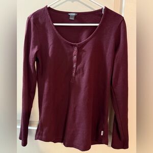 Eddie Bauer Maroon Waffle Knit Top